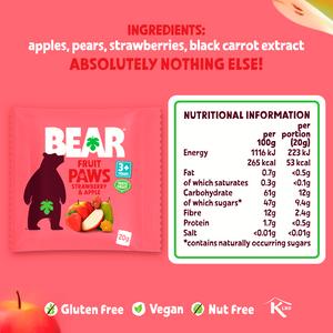 BEAR Paws Fruit Shapes Strawberry & Apple Multipack 5x20g - gallery image 4