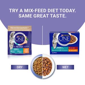 Purina One Senior 7+ Mini Fillets Chicken & Beef Wet Cat Food 8 x 85g - gallery image 6