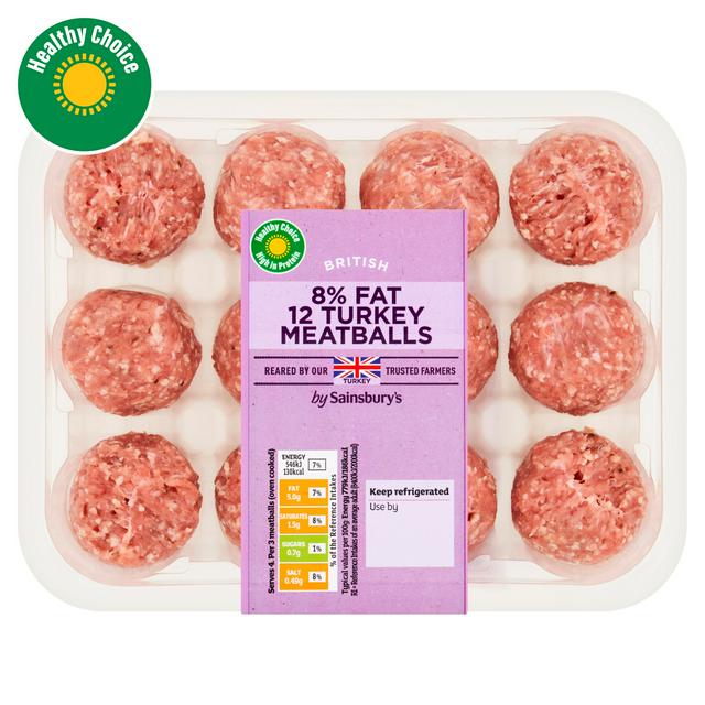 Sainsburys Fresh British Turkey Meatballs x12 400g