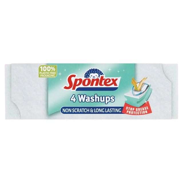 Spontex Washups Non Scratch Sponge Scourer x4