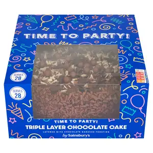 Sainsbury's Triple Layer Chocolate Birthday Celebration Cake 1.86kg (Serves 28)