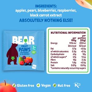 BEAR Paws Fruit Shapes Raspberry & Blueberry Multipack 5x20g - gallery image 4