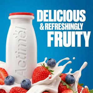 Actimel Strawberry Blueberry Cultured Yogurt Drink 12x100g - gallery image 4