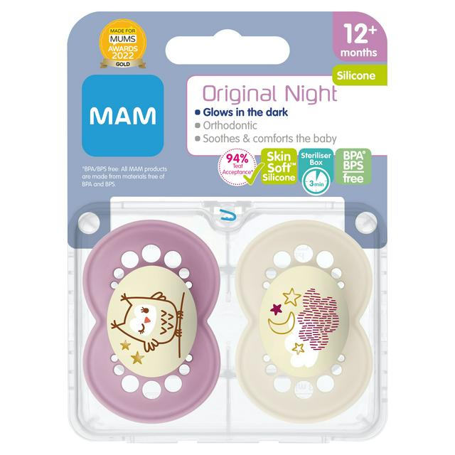 Mam Night Soother with Steriliser & Travel Box, 12+ Months x2