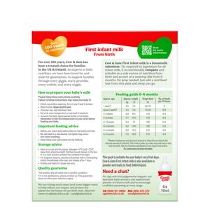 Cow & Gate 1 First Infant Baby Milk Formula Liquid Starter Pack From Birth Ready To Feed 6x70ml - gallery image 5