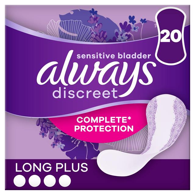 Always Discreet Incontinence Liners Long+ For Sensitive Bladder x20