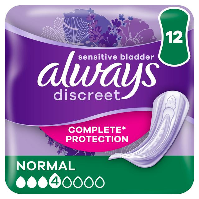 Always Discreet Incontinence Pads Normal For Sensitive Bladder x12