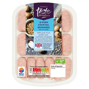 Sainsburys British Pork Cocktail sausages, Taste the Difference x18 270g