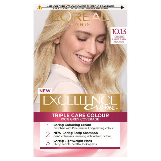 L Oreal Paris Excellence Permanent Hair Dye Natural Light Baby Blonde 10 13 Sainsbury S