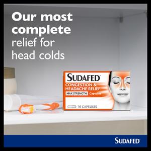 Sudafed Congestion & Headache Relief Max Strength Capsules x16 - gallery image 5