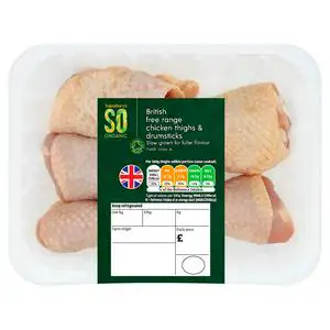 Sainsbury's Free Range British Chicken Thigh & Drumsticks, SO Organic (Approx.650g)