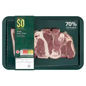 Sainsbury's So Organic British Lamb Chops, approx 325g