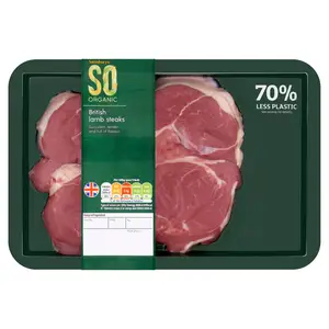 Sainsbury's So Organic British Lamb Steaks, approx 270g