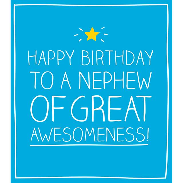Sainsburys Pigment Productions Happy Birthday Nephew Card Blue Awesomeness Greeting Card