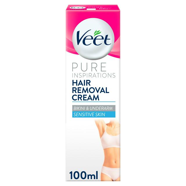 Veet Pure Hair Removal Cream Bikini Underarms For Sensitive Skin 100ml Sainsbury S