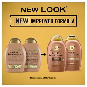 OGX Brazilian Keratin Smooth Conditioner for Dry Hair 385ml - gallery image 2