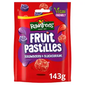 Rowntree's Fruit Pastilles Strawberry & Blackcurrant Sweets Sharing Bag 143g