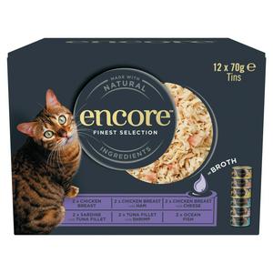 Encore Finest Selection In Broth Natural Cat Food Tins 12 x 70g - video