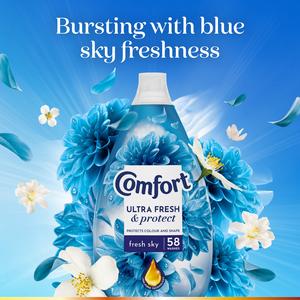 Comfort Ultra Fresh & Protect 58 washes Fresh Sky Fabric Conditioner 870ml - gallery image 3