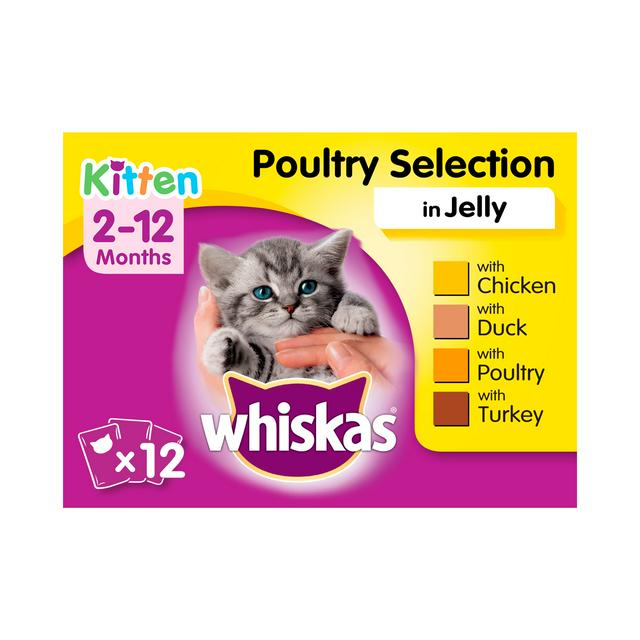 Sui Annoteren Absoluut Whiskas Kitten Wet Cat Food Pouches Poultry in Jelly 12 x 100g | Sainsbury's