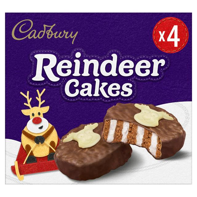Cadbury 4 x Christmas Reindeer Cakes - gallery image 1
