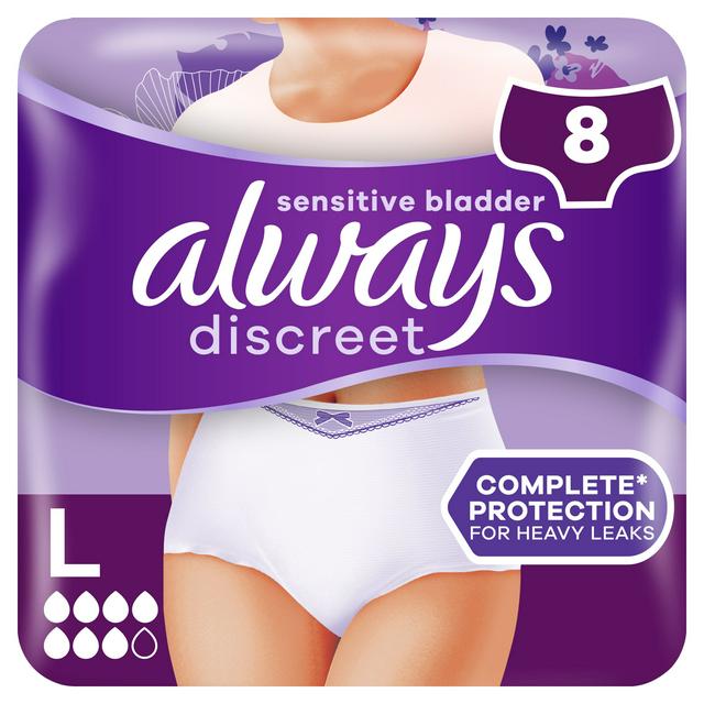 Always Discreet Underwear Incontinence Pants Plus Large x8