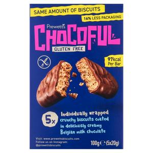 Prewett's Gluten Free Milk Chocolate Chocoful Biscuits 5 Pack 100g