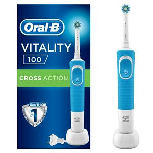 SAINSBURYS > General > Oral-B Vitality Plus Cross Action Blue Electric Rechargeable Toothbrush with Bonus Extra Refill