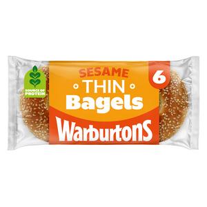 Warburtons Sesame Thin Bagels x6 - gallery image 2