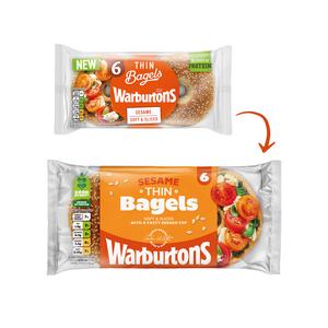Warburtons Sesame Thin Bagels x6 - gallery image 3