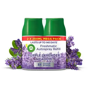 Air Wick Purple Lavender Meadow Freshmatic Autospray Twin Refill Air Freshener 2x250ml