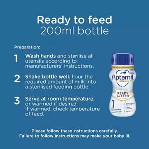 Aptamil Advanced 1 First Infant Baby Milk Formula Liquid From Birth Ready To Feed 200ml - gallery image 6