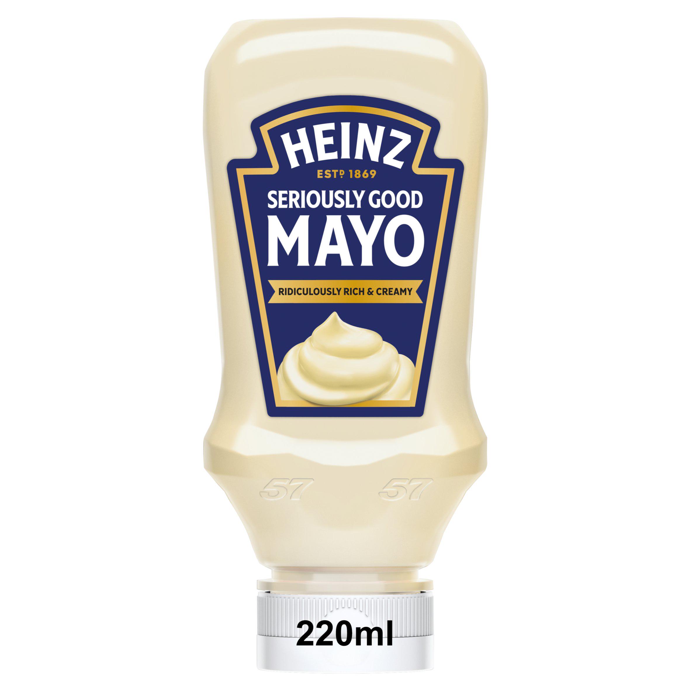 Heinz Seriously Good Mayonnaise Authentic British Condiment 215g Top Down Bottle