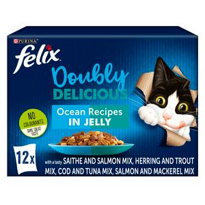 Felix As Good As It Looks Doubly Delicious Cat Food Ocean Recipes 12 X 100g
