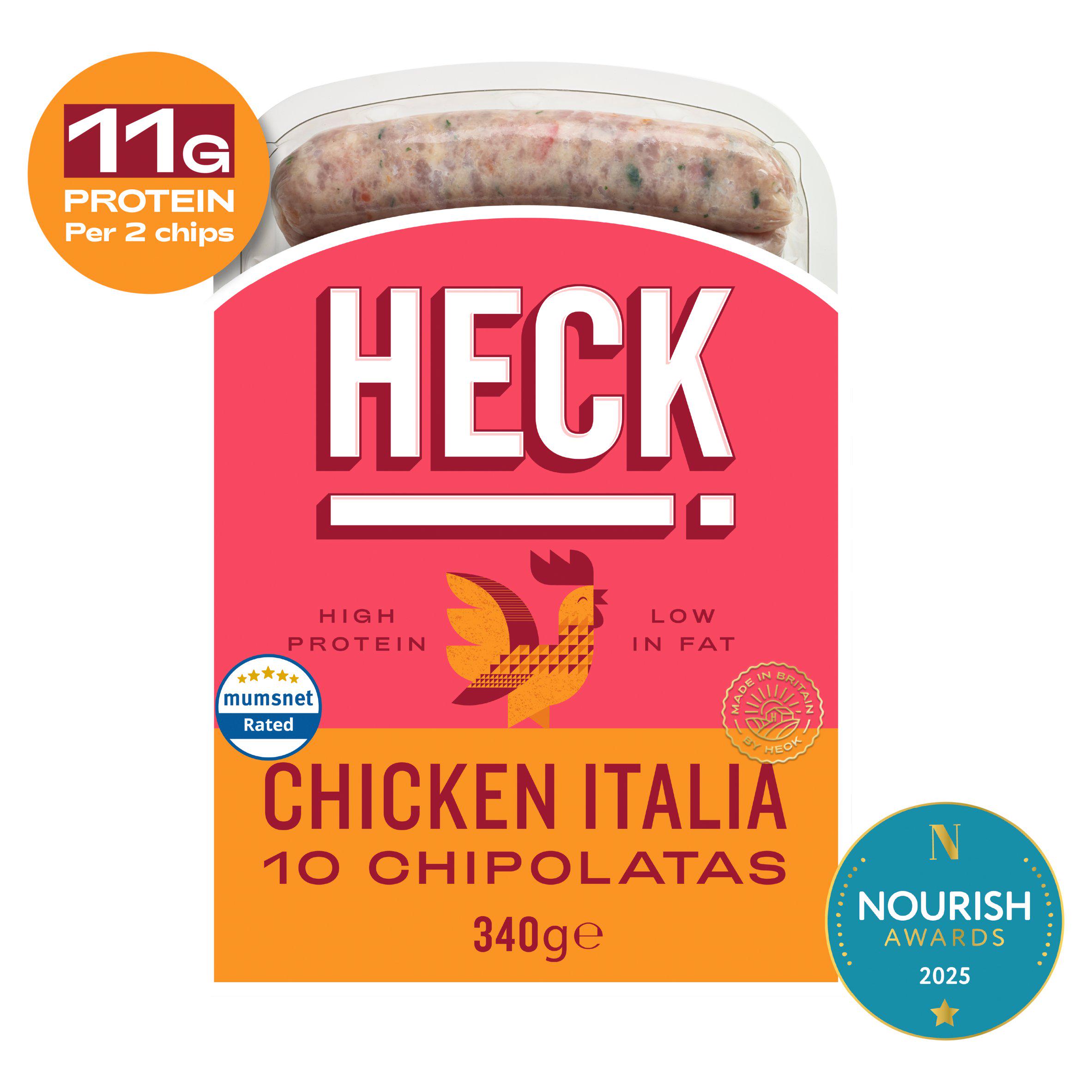 Heck Chicken Italia Gluten Free Chipolata Sausages x10 340g