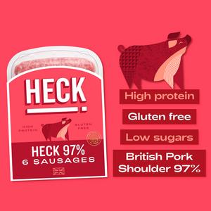Heck 97% Pork Gluten Free Sausages x6 400g - gallery image 2