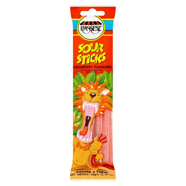 Paskesz Sour Sticks Strawberry 50g - gallery image 1
