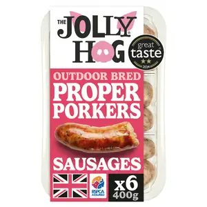 The Jolly Hog Proper Porker Sausage x6 400g 