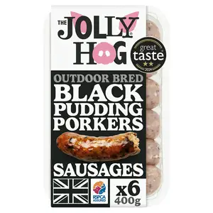 The Jolly Hog Black Pudding Porker Sausages 400g