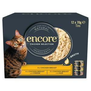 Encore Chicken Selection In Broth Natural Cat Food Tins 12 x 70g - video