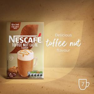 Nescafe Toffee Nut Latte Instant Coffee Sachets x7 130.2g - gallery image 2