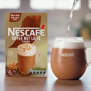 Nescafe Toffee Nut Latte Instant Coffee Sachets x7 130.2g - gallery image 3