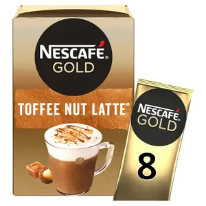 Nescafe Toffee Nut Latte Instant Coffee Sachets 8x19.5g