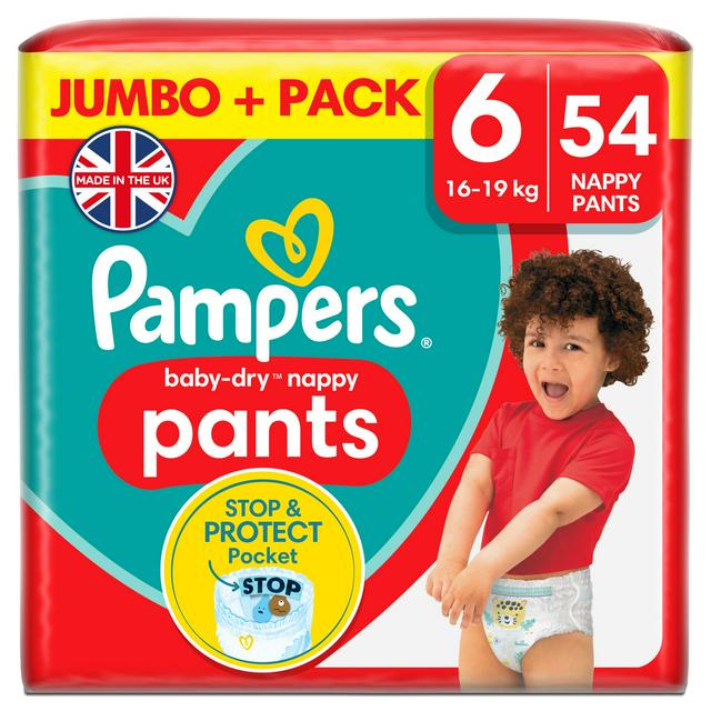 Pampers Baby-Dry Nappy Pants, Size 6, 15kg+ x52