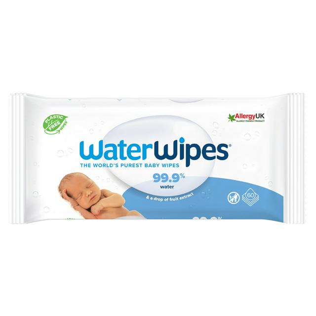 WaterWipes Sensitive Biodegradable Newborn Baby Wipes x60 | Sainsbury's