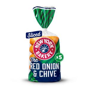 New York Bakery Co. Onion & Chive Bagels x5 - gallery image 2