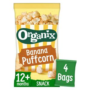 Organix Banana Puffcorn 12+ Months 4x10g