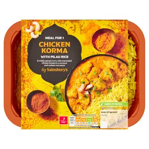 Sainsbury's Indian Chicken Korma with Pilau Rice Ready Meal for 1 400g