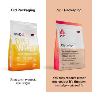 PhD Diet Whey Protein Powder Vanilla Crème 1kg - gallery image 2