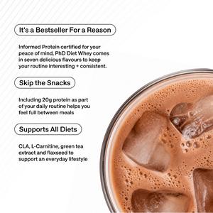 PhD Diet Whey Protein Powder Belgian Chocolate 1kg - gallery image 5